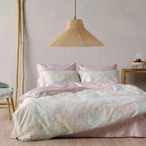 Σεντόνια Zanzara 14 (Σετ 4τμχ) Light Pink-Mint Kentia Υπέρδιπλo 240x270cm 100% Βαμβακοσατέν
