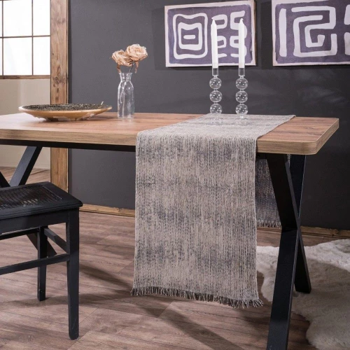 Τραβέρσα Toronto 07 Greige Teoran 45X180 Βαμβάκι-Ακρυλικό