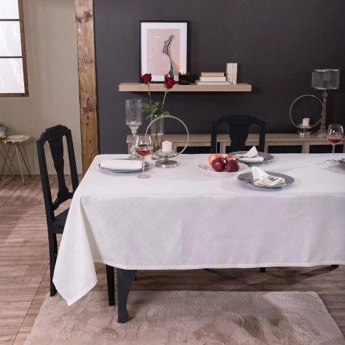 Τραπεζομάντηλο Lavezzi Με Πετσέτες Φαγητού (Σετ 7τμχ) Off White Teoran 140X180 Βαμβάκι-Πολυέστερ