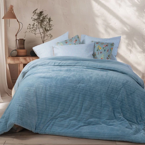 Κουβερτοπάπλωμα Ezra 24 Blue Nef-Nef Homeware Υπέρδιπλo 220x240cm Πολυέστερ