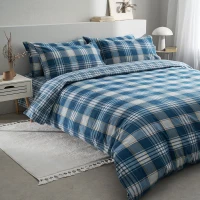 Παπλωματοθήκη Φανελένια Oslo-2 (Σετ 2τμχ) Blue Vesta Home Μονό 170x240cm 100% Βαμβακερή Φανέλα