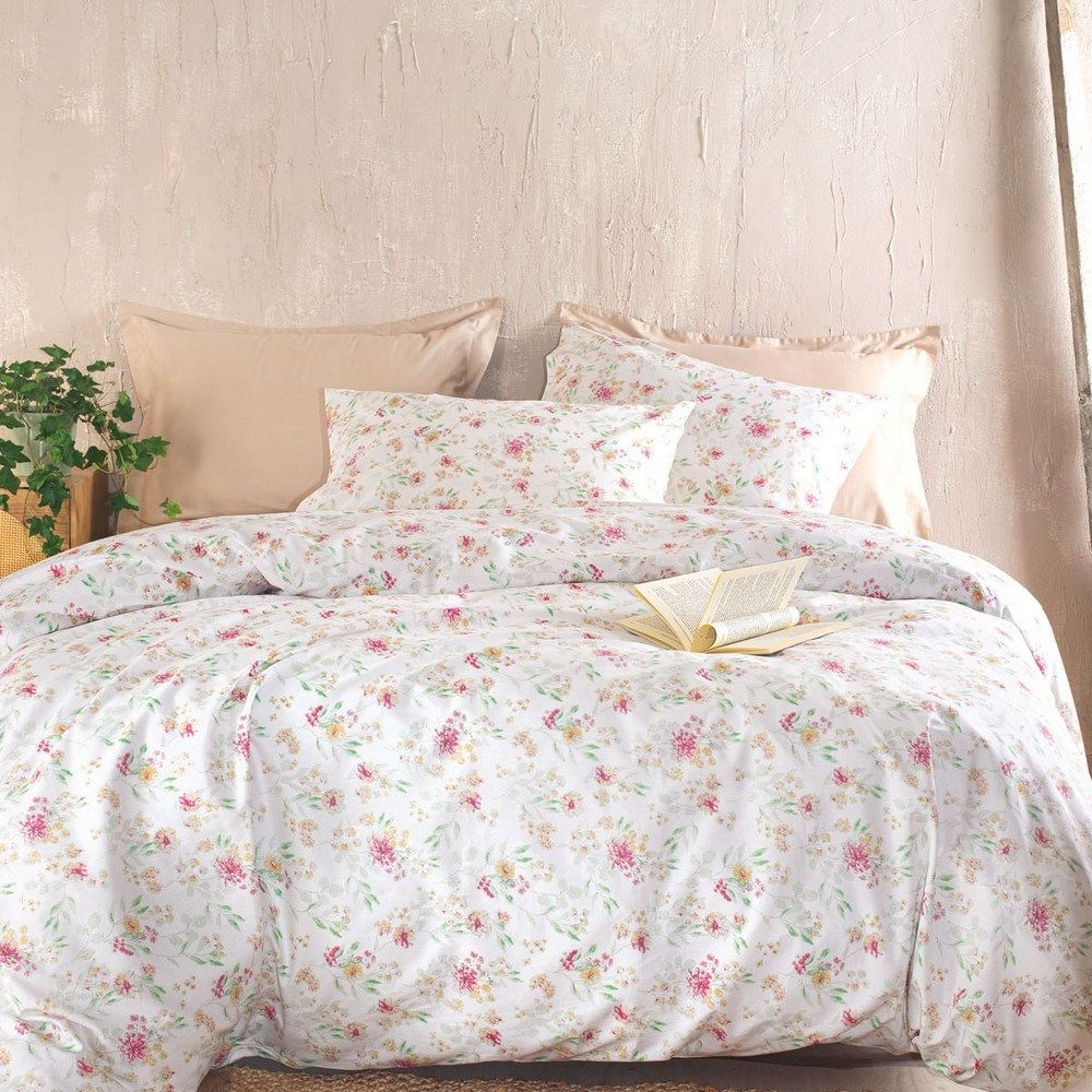 Παπλωματοθήκη Sorin (Σετ 3τμχ) Pink Ρυθμός Υπέρδιπλo 225x250cm 100% Βαμβάκι