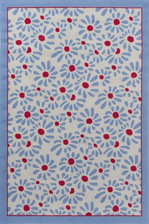 Χαλί Thorncliff Daisy 480308 Sky Blue-Red Laura Ashley 200X280cm