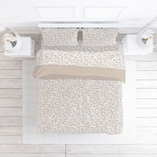 Σεντόνια 2555 Φανελένια (Σετ 3τμχ) Beige Viopros Μονό 165x275cm 100% Βαμβάκι