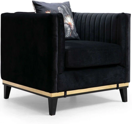 Πολυθρόνα Bellino 560ARE1725 83x85x75cm Black-Gold