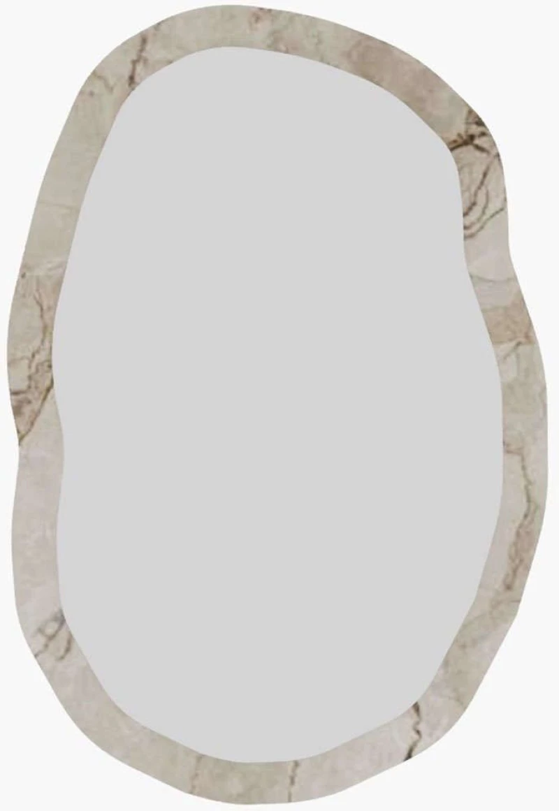 Καθρέπτης Τοίχου Lossa 116SAM1209 52x2,2x86cm Marble Effect Beige Hanah Home Mdf