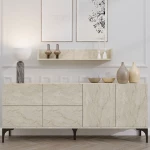 Μπουφές Με Ράφι Stella (Σετ 2Τμχ) 793ELG1814 180x40x55cm Beige