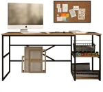 Γραφείο 956LCS1122 160x60x75cm Black-Pine