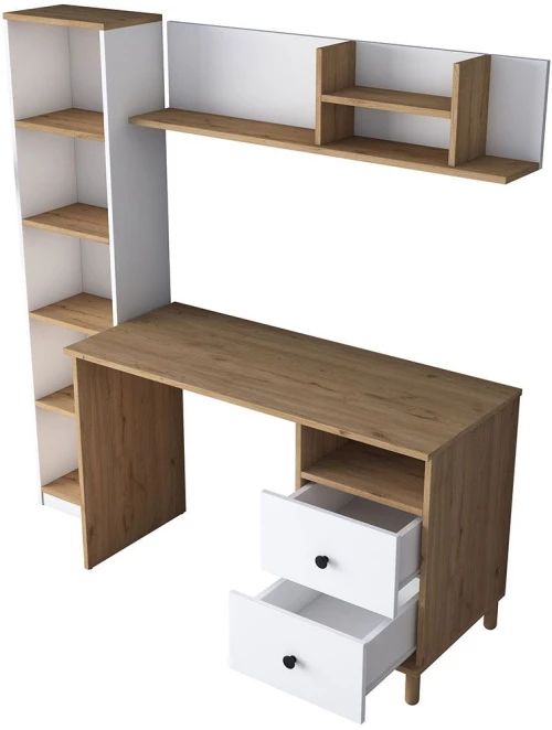 Γραφείο 893RAN3336 120x50x161,8cm Walnut-White
