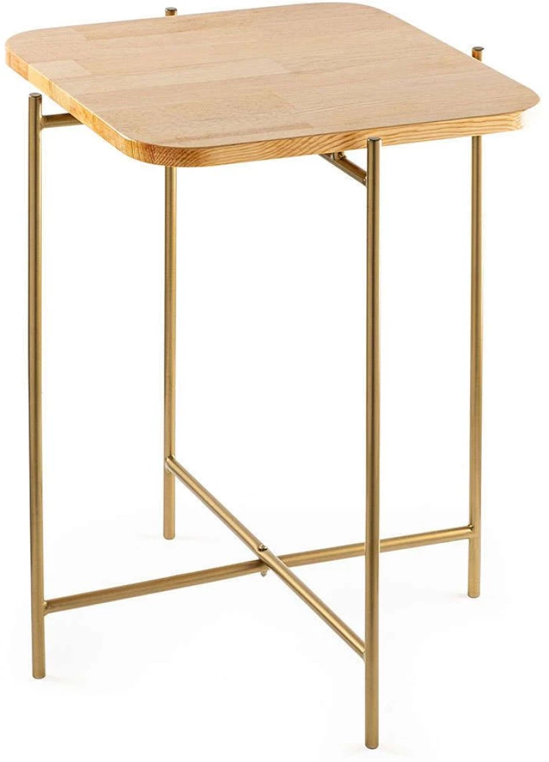 Τραπεζάκι Βοηθητικό 247HFM1147 46x46x56cm Natural-Gold