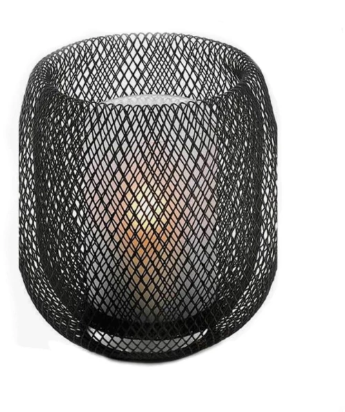 Φανάρι Mesh 153005 20,3x18cm Black Philippi Ατσάλι,Γυαλί
