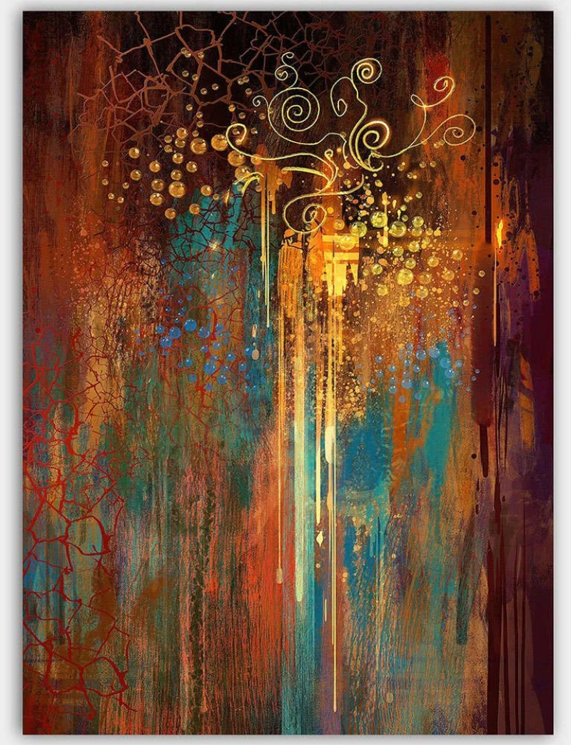Πίνακας Καμβάς 441HPE1293 70x100cm Multi Wallity Κάθετοι Ξύλο, Καμβάς