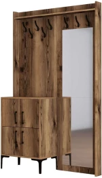 Έπιπλο Εισόδου Berlin 845HCT4210 120x35x200cm Walnut Μοριοσανίδα, Μέταλλο