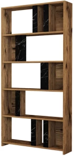Βιβλιοθήκη Lima 845HCT3641 90x20x180cm Marble Effect Black-Walnut