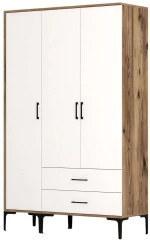 Ντουλάπα Τρίφυλλη Kumsal 845HCT5460 120x47,5x201,4cm Walnut-White Τρίφυλλη