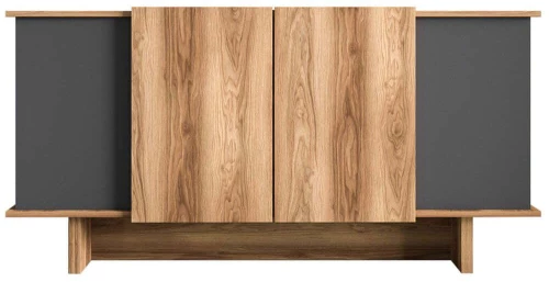 Μπουφές Diana 360ALE1501 180x40x81cm Anthracite-Walnut Μοριοσανίδα, Μελαμίνη