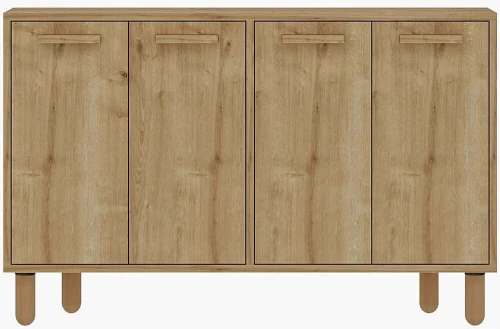 Μπουφές Venedik 327ODS1282 120x29,6x73,6cm Oak Μοριοσανίδα, Μελαμίνη