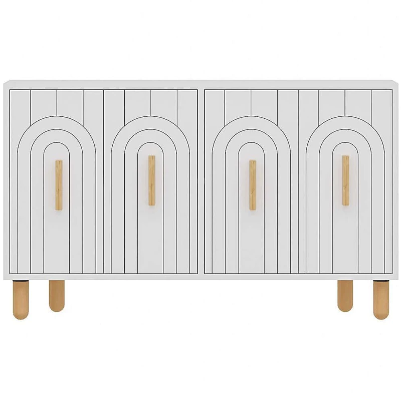 Μπουφές Tiger 327ODS1296 120x29,6x73,6cm White-Oak Μοριοσανίδα, Μελαμίνη