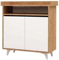 Παπουτσοθήκη Springa 811MDD4102 100x35x102cm Oak-White Μοριοσανίδα, Μελαμίνη