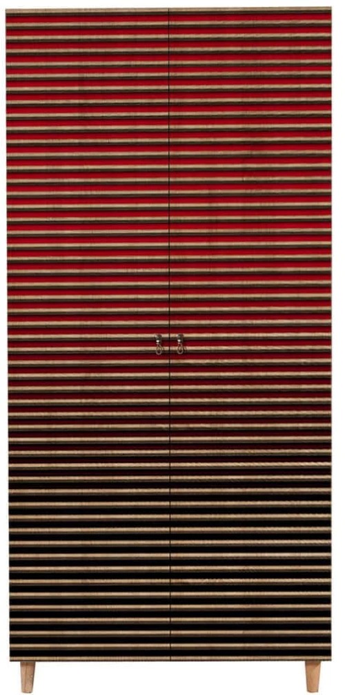 Ντουλάπα Δίφυλλη Stil 869VEL4234 90x52x192cm Oak-Red Δίφυλλη