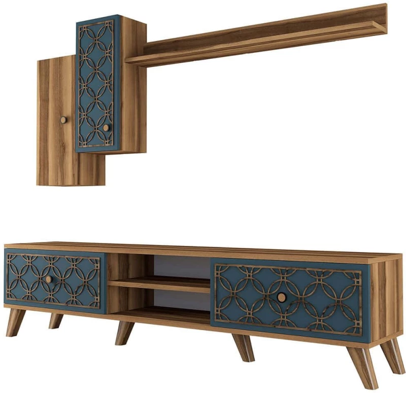 Σύνθεση Τηλεόρασης Class 845HCT3013 180x35x44cm Walnut-Blue
