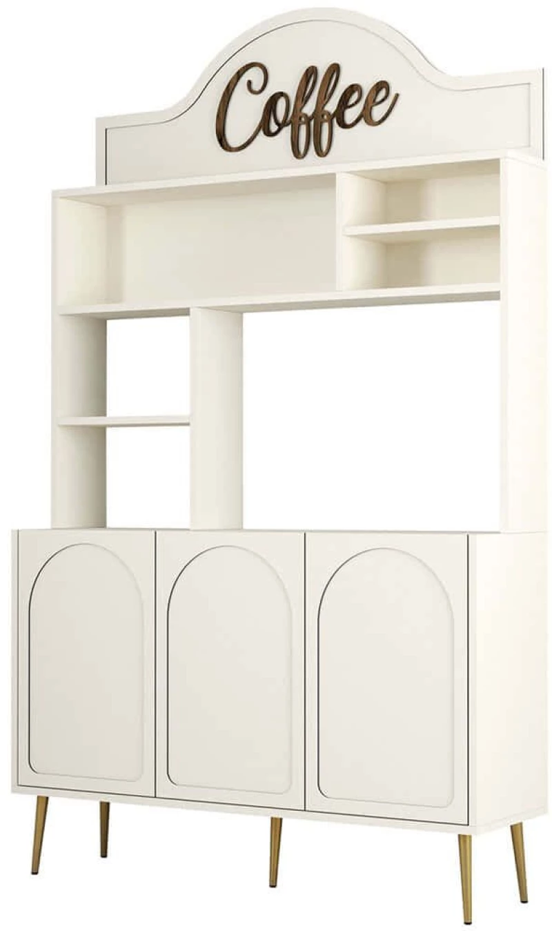 Ντουλάπι Kουζίνας Lyon 845HCT5811 120x35x201cm Cream Μοριοσανίδα, Μελαμίνη
