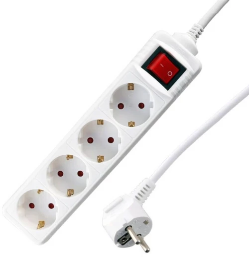 Πολύπριζα 4θ Με Διακόπτη 3M,3g1,5 λευκό LS-430W LIME