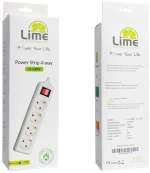 Πολύπριζα 4θ Με Διακόπτη 3M,3g1,5 λευκό LS-430W LIME