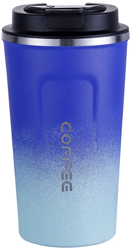 Θερμός Ανοξείδωτο 500ml Μπλε Ντεγκραντέ με Ένδειξη Θερμοκρασίας Feggrini TM06