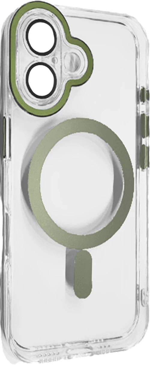 MLK+ Magnetic Clear Cover Case για iPhone 16 Plus - Πράσινο