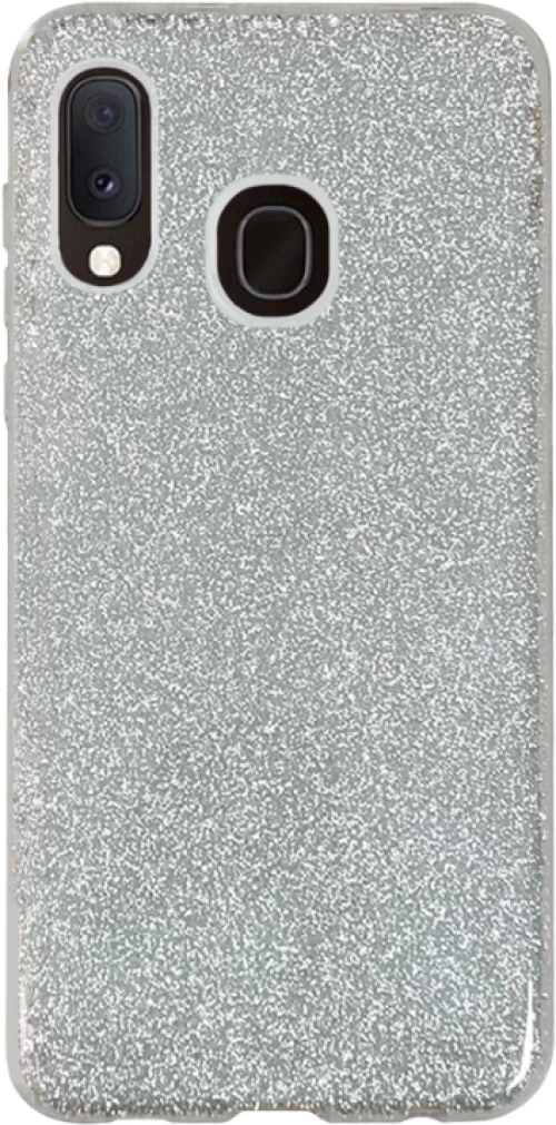 Θήκη σιλικόνης TPU Ultra Slim 0.3mm soft mat Glitter για Samsung A20e - Ασημί