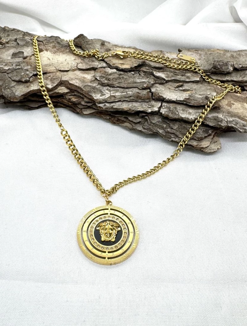 ΚΟΛΙΕ STRASS CIRCLE MEDUSA ΑΤΣΑΛΙ ΧΡΥΣΟ JLE35087 MONDE