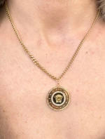 ΚΟΛΙΕ STRASS CIRCLE MEDUSA ΑΤΣΑΛΙ ΧΡΥΣΟ JLE35087 MONDE