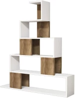 Βιβλιοθήκη ArteLibre PRUNELA Λευκό/Καρυδιά 120x22x131cm
