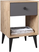 Κομοδίνο ArteLibre AMARI Δρυς/Ανθρακί Μοριοσανίδα 43x43x67.5cm