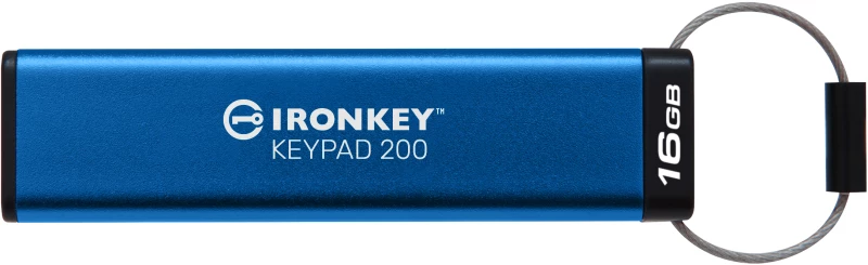 Kingston Technology IronKey Keypad 200 μονάδα USB flash 16 GB USB Τύπου-A 3.2 Gen 1 (3.1 Gen 1) Μπλε