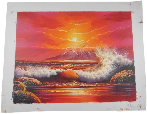 Πίνακας Ζωγραφικής Χειροποίητος Σε Καμβά Με Ανάγλυφη Πινελιά Θάλασσα  31.50X41cm Σ 17