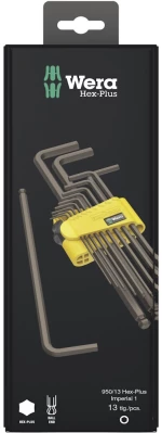 Wera Κλειδιά Allen σε Σχήμα L 950/13 Hex-Plus Imperial 1 angle wrench set BlackLaser