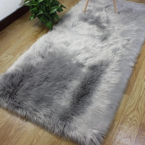 Sheepskin Χνουδωτό Χαλί Διάδρομος Από Συνθετική Γούνα 160x80 εκ. - Γκρί
