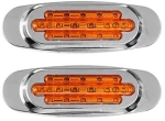 Φωτάκια LED Αυτοκινήτου Πλαϊνά Θέσης 12-24V 2τμχ 16LED Universal 3858-2 Πορτοκαλί OEM