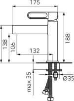 Μπαταρία Νιπτήρος F Design ZAFFIRO (FD1-ZFR-2-25)