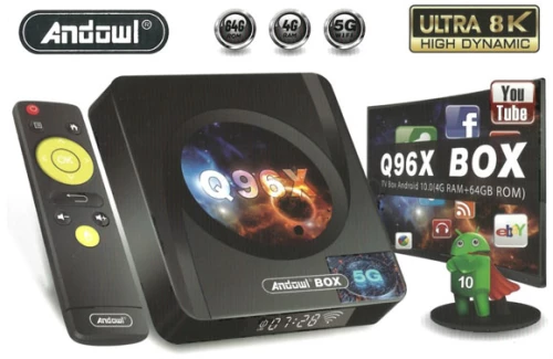ANDOWL Q-96X SMART TV BOX Android 10 TV Box 4K, Ram 2GB-16G