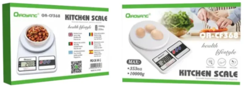 Qiaoyang Kitchen Scale Qa-cf368 - Ψηφιακή Ζυγαριά Κουζίνας 1gr/10kg Λευκή