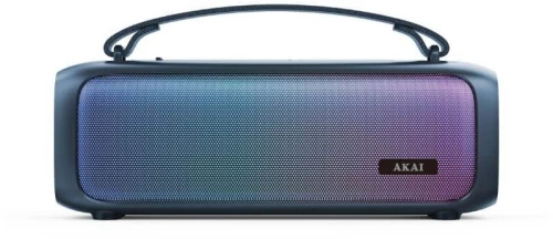 Akai ABTS-08BL Μπλε φορητό ηχείο Bluetooth με AWS, USB, AUX, FM, LED-8W RMS