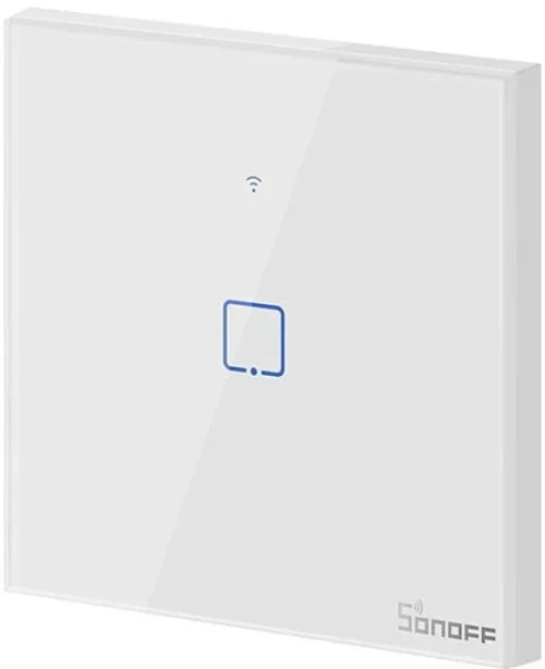 Sonoff TX T0 Χωνευτός Διακόπτης Τοίχου Wi-Fi για Έλεγχο Φωτισμού με Πλαίσιο και Ένα Πλήκτρο Αφής