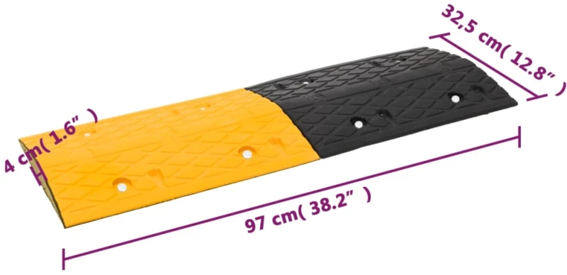 vidaXL Σαμαράκι Δρόμου Κίτρινο & Μαύρο 226x32,5x4 εκ. από Καουτσούκ