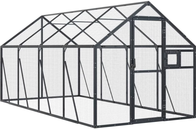 vidaXL Κλουβί Ανθρακί 1,79 x 4 x 1,85 μ. από Αλουμίνιο