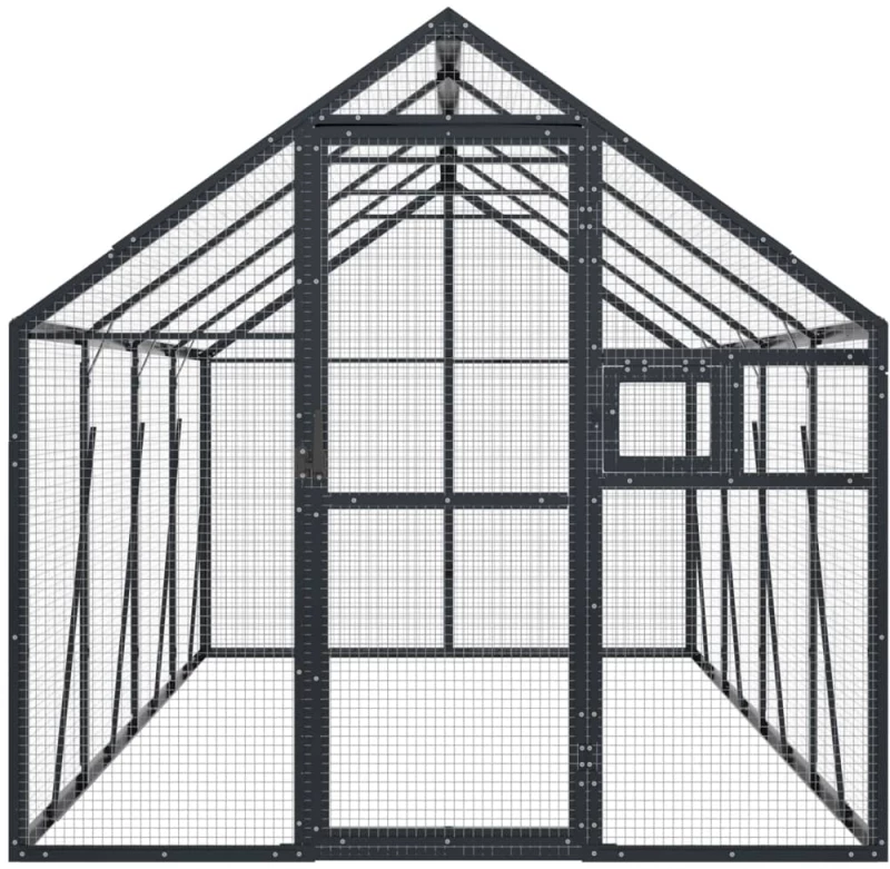 vidaXL Κλουβί Ανθρακί 1,79 x 4 x 1,85 μ. από Αλουμίνιο