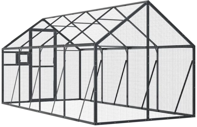 vidaXL Κλουβί Ανθρακί 1,79 x 4 x 1,85 μ. από Αλουμίνιο