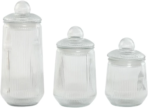 Σετ 3 Δοχεία Home ESPRIT Διαφανές Σιλικόνη Κρυστάλλινο 1,4 L 3 Τεμάχια